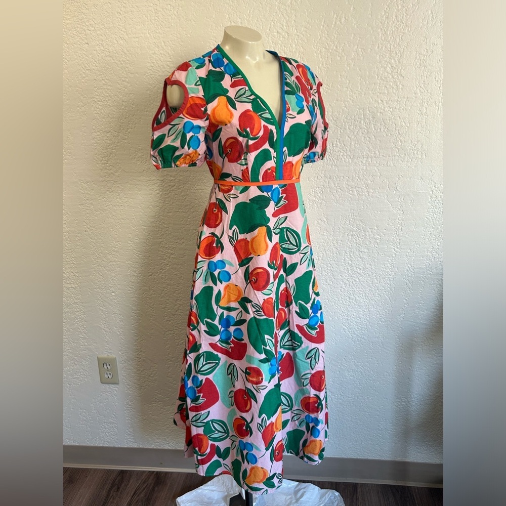 Farm RIO fruits / heart sleeves Dress XS NWT